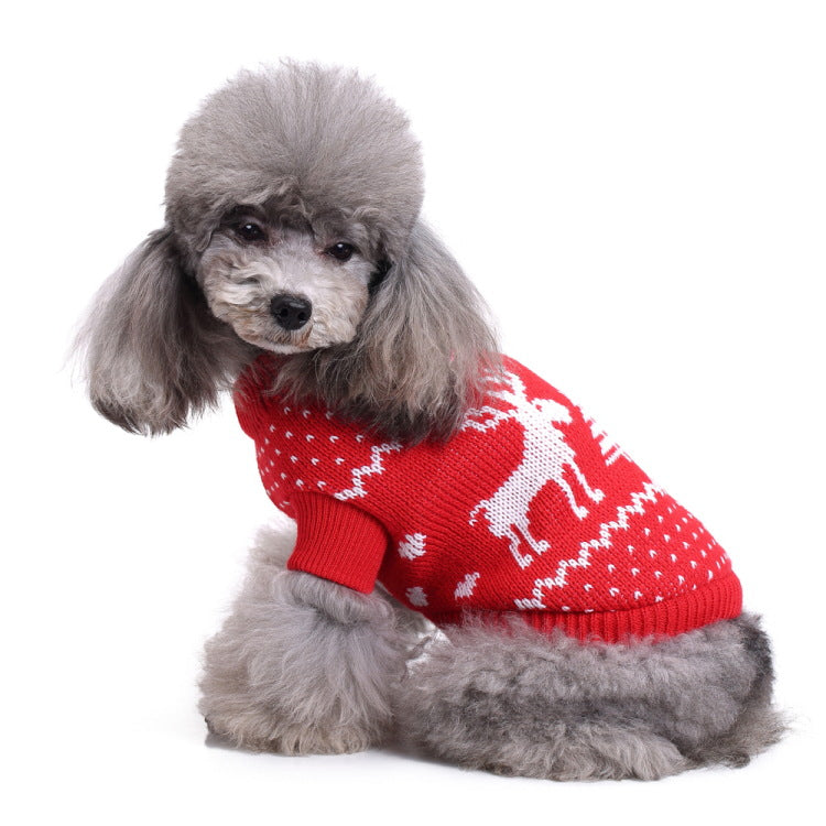 2023年新作入荷 ペット服 犬 服 Tシャツ ドッグウェア犬服クリスマス衣雪花セーターハロウィンペット服セーターヘラジカ衣犬セーター