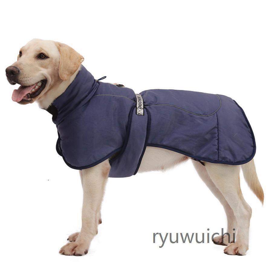 大型犬 中型犬 犬 ジャケット 反射テープ付き ダウン風ジャケット 首元カバー ベスト ウェア ドッグウェア ペット 服 防水 防風 防寒 おしゃれ 可愛い
