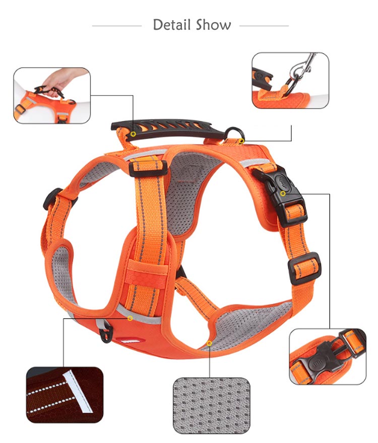 20%キャンペーン実施中!ハーネス 小型犬 犬用 ハーネスベルト 犬 ハーネス ハンドル付き 大型犬 中型犬 防衝撃 リード ドッグ用品 ペット 出かけ用 抜けない 散歩 カジュアル 簡単着脱 犬 ペ