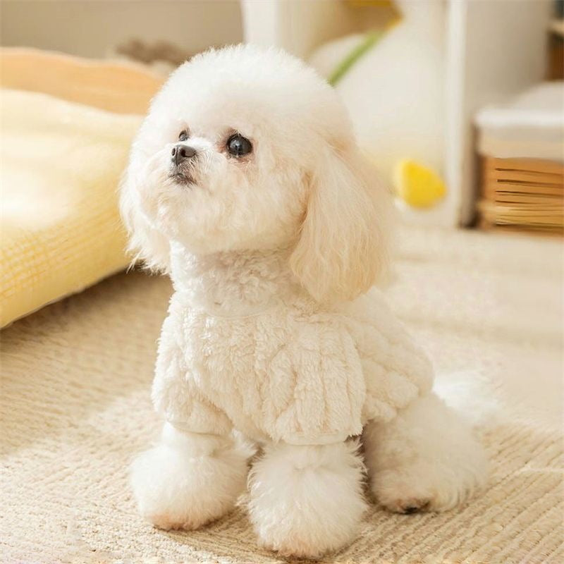 ペット服猫ビション小型犬ポメラニアンテディ子犬犬秋冬肥厚リードバックル付きロングぬいぐるみ服犬 服 犬 犬の服 犬 洋服 犬の服夏 犬洋服