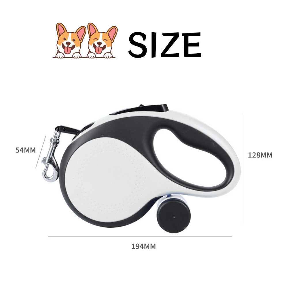 3日で出荷 自動伸縮ペット用リード ゴミ袋ホルダー付き 中大型犬対応 散歩用リード 猫犬兼用 アウトドア 携帯便利 爆走防止タイプ 3M/5M/8M