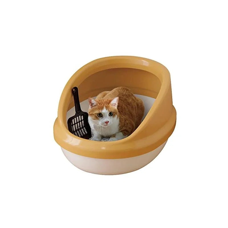 【即納】アイリスオーヤマ 猫トイレ 猫 トイレ ハーフカバー (スコップ付き) 三毛 P-NE-500-H