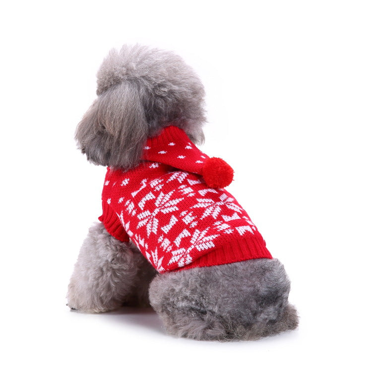 2023年新作入荷 ペット服 犬 服 Tシャツ ドッグウェアペットの服セーターハイネック犬の服セータークリスマス雪花の犬のセーター秋冬