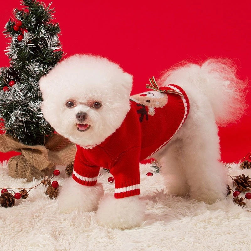 秋と冬犬エルククリスマスお祝いセーター小型および中型犬猫ペット服新年服 ペット服