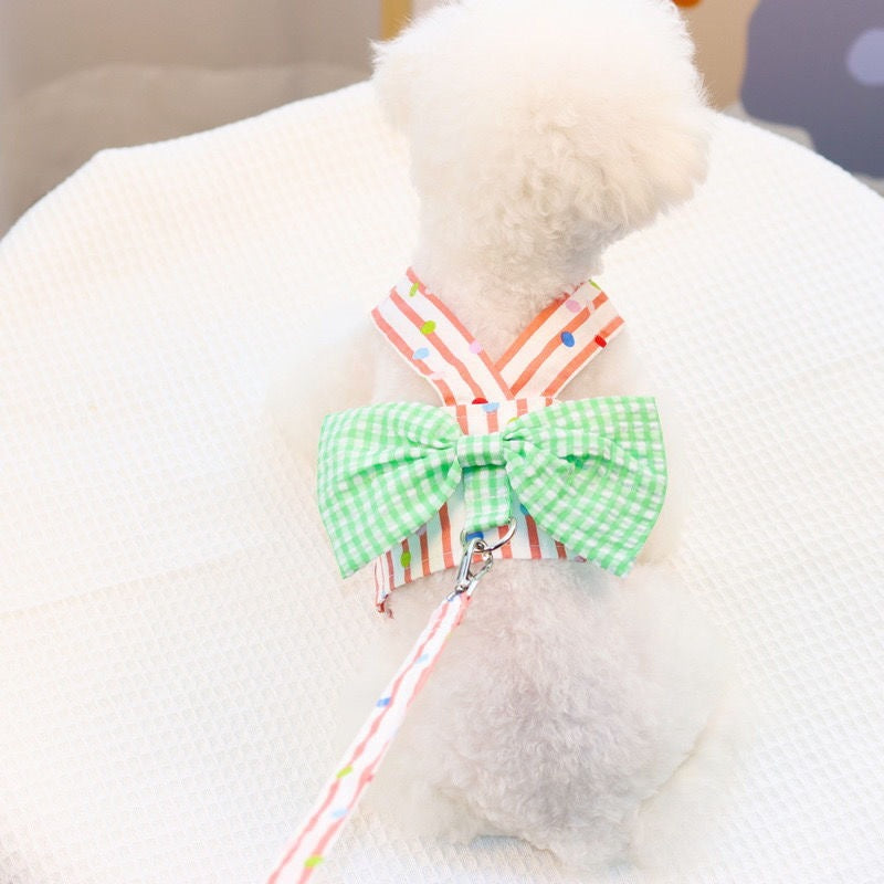 ペットの胸の牽引紐の犬の背もたれの蝶結びの胸のバックの猫の日韓の小型犬のペットの服装 メガ割ワンピースパンツトートバッグ