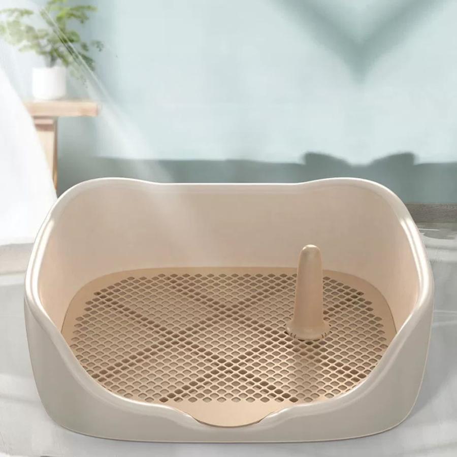 犬トイレトレー ペットトイレ 犬 ワイド ペットトイレトレー 犬トイレ トイレトレー 囲い フチ付き ペット しつけ マーキングポール付き 犬用トイレ トイレ