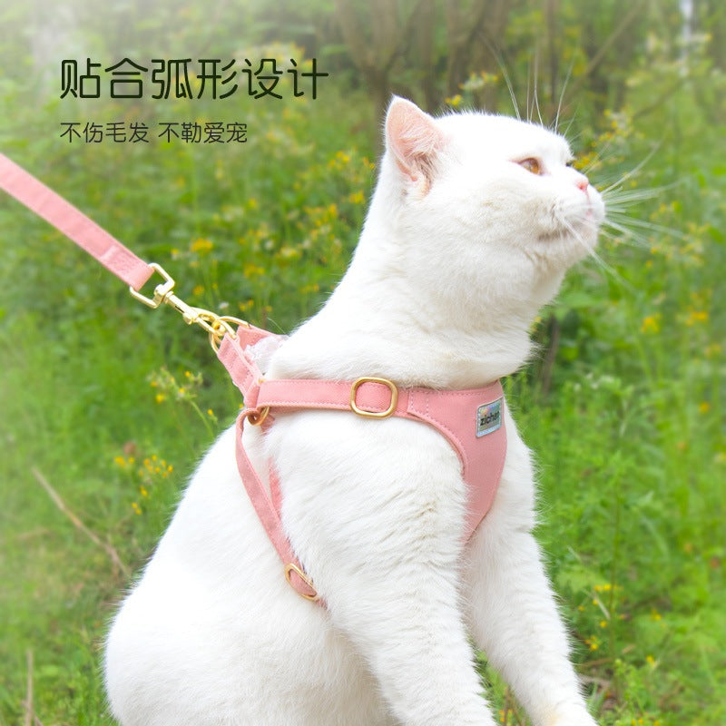 シンプル ハーネス 簡単装着 お出かけ 小型犬 胴輪 ネコ用ハーネス ハーネスリードセット リード 犬用 犬用ハーネス おしゃれ 軽量 2点セット 犬 お散歩 猫用 ペットハーネス リーシュ 中型犬