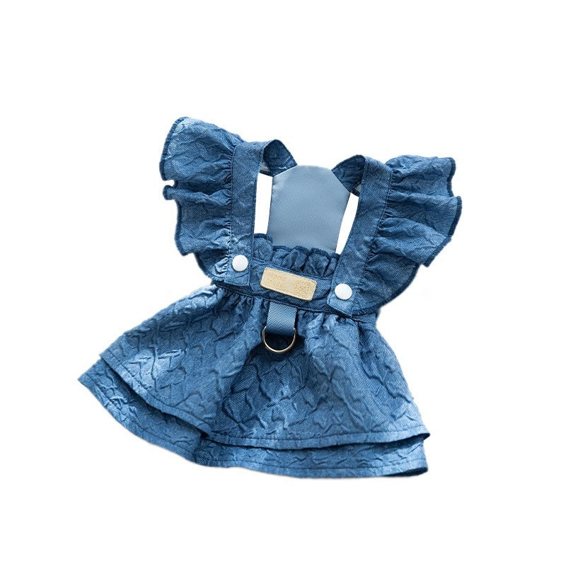 【新入荷】犬 洋服 犬 猫 デニム服 スカート 夏 ペット服 小型犬