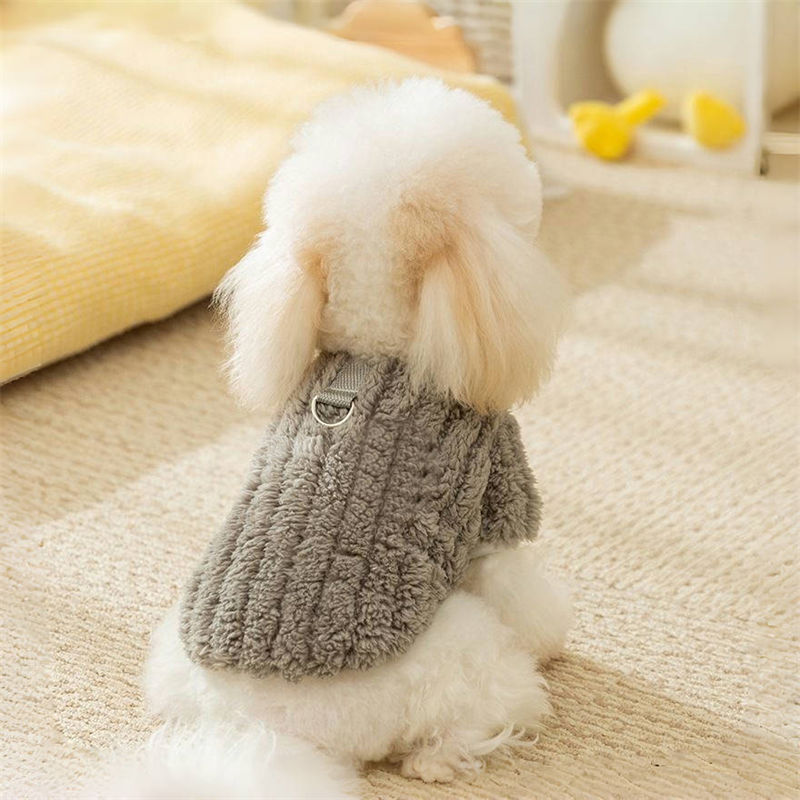 ペット服猫ビション小型犬ポメラニアンテディ子犬犬秋冬肥厚リードバックル付きロングぬいぐるみ服犬 服 犬 犬の服 犬 洋服 犬の服夏 犬洋服
