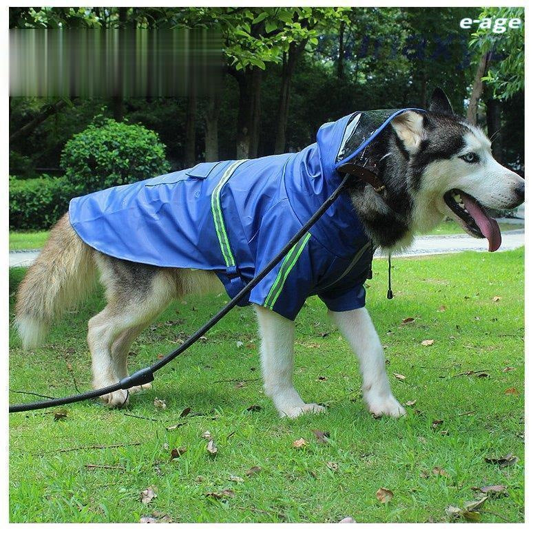 犬 レインコート レインポンチョ カッパ レイングッズ ペット用品 ペット服 犬用 フード付き 防水加工 防風 大型犬用 中型犬 着せやすい かわいい ペット雨具