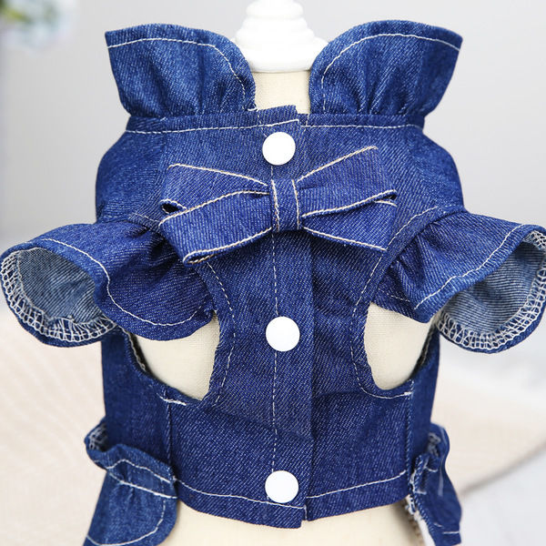 ペットの猫の服の王女の子犬のデニムのスカートのベスト メガ割ワンピースパンツトートバッグ