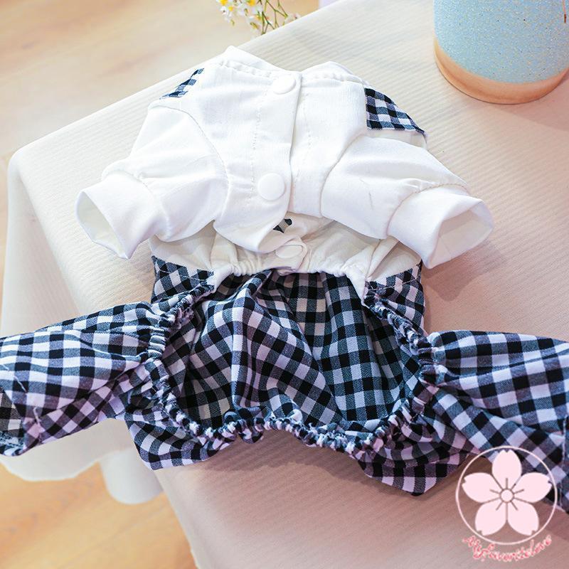 万能流行感 ペット 服 安い 犬 春 夏 秋 冬 ギンガム チェック サロペット かわいい 可愛い ハイブランド 猫 ドッグウェア