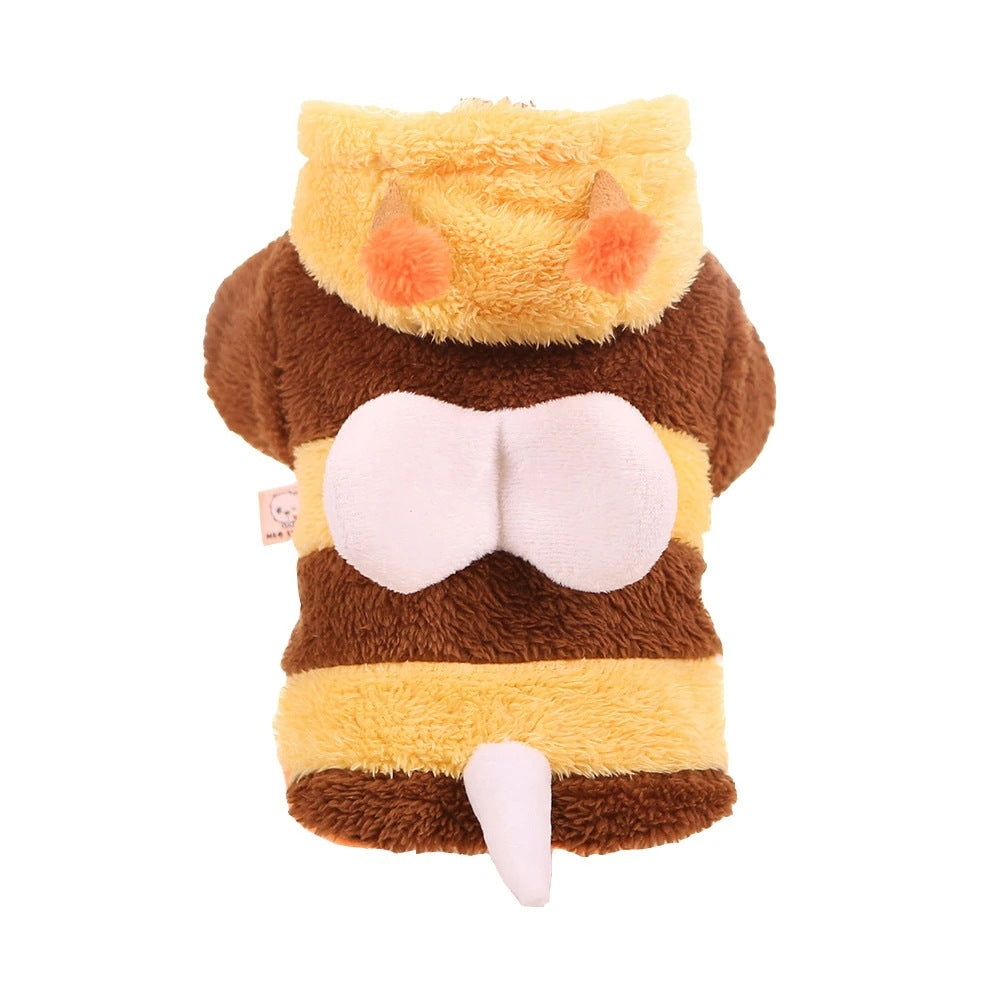 ペットかわいい ウェア XS-XL春秋冬あたたまることスエード入り厚手タイプ犬の服かわいいミツバチ匹猫の新生ミルク犬のミルク猫のセーター着子犬マシュマロ小型犬テディ服ペット