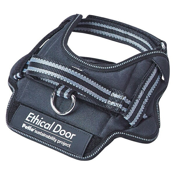 ペティオ 犬用胴輪 EthicalDoor エシカルドア イージーウェアハーネス S ブラック 小型犬用 犬具 胴輪 繊維 Petio W56091