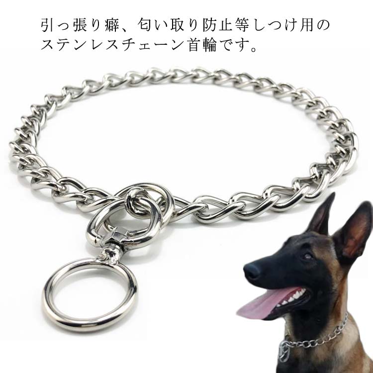ドッグ いぬ イヌ 犬 首輪 ステンレス チェーン 引っ張り しつけ用ペット ペットグッズ 犬用品 首輪 胴輪 リード 首輪