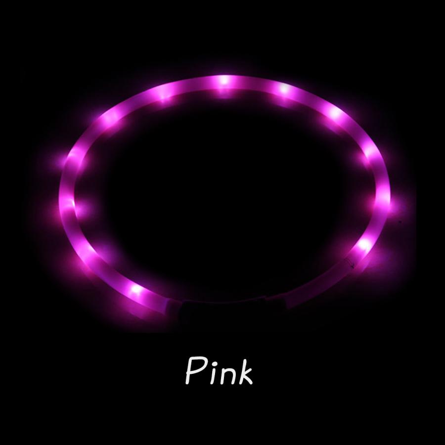 光る首輪 光る 充電式 散歩 首輪 LED おしゃれ 犬 夜 ペット レインボー 猫 USB ライト