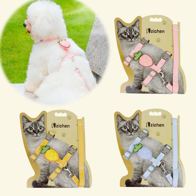 ペットハーネス シンプル 犬用 ハーネス 中型犬 ハーネスリードセット 犬 小型犬 ネコ用ハーネス リード 簡単装着 2点セット お散歩 猫用 犬用ハーネス リーシュ ペット用品 おしゃれ 胴輪 お出