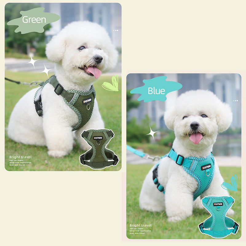 犬ハーネスリードセット 4カラー 抜けない メッシュ素材 着脱簡単 春夏用最適 2023新品 蒸れない 通気性抜群