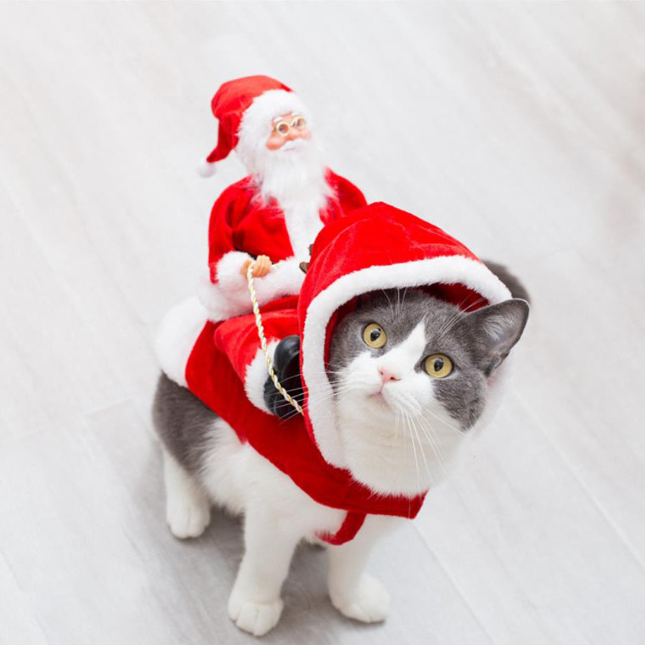 ペット犬クリスマス衣装サンタ乗馬スーツクリスマスペット服鹿乗馬スーツペットクリスマス用品