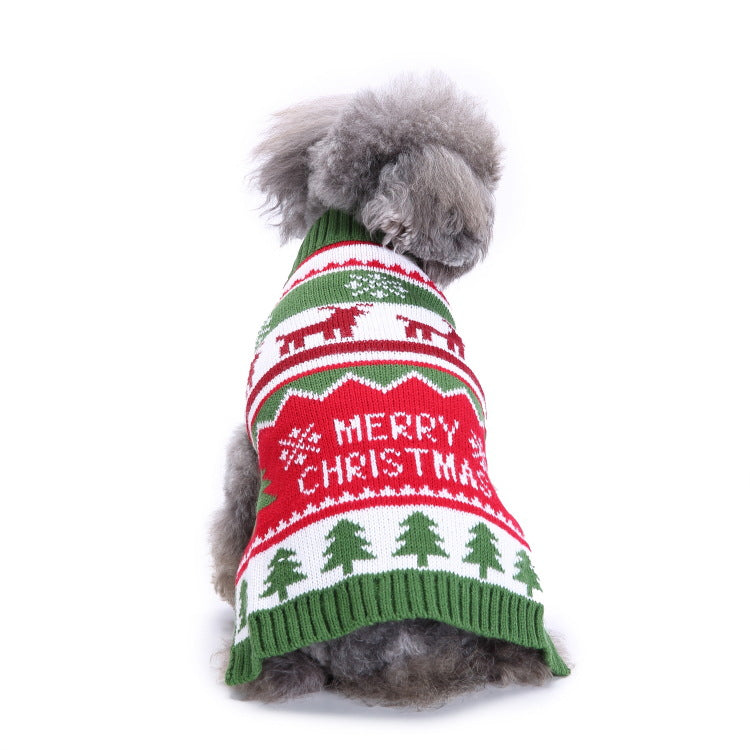 2023年新作入荷 ペット服 犬 服 Tシャツ ドッグウェアペットの服セーターハイネック犬の服セータークリスマス雪花の犬のセーター秋冬
