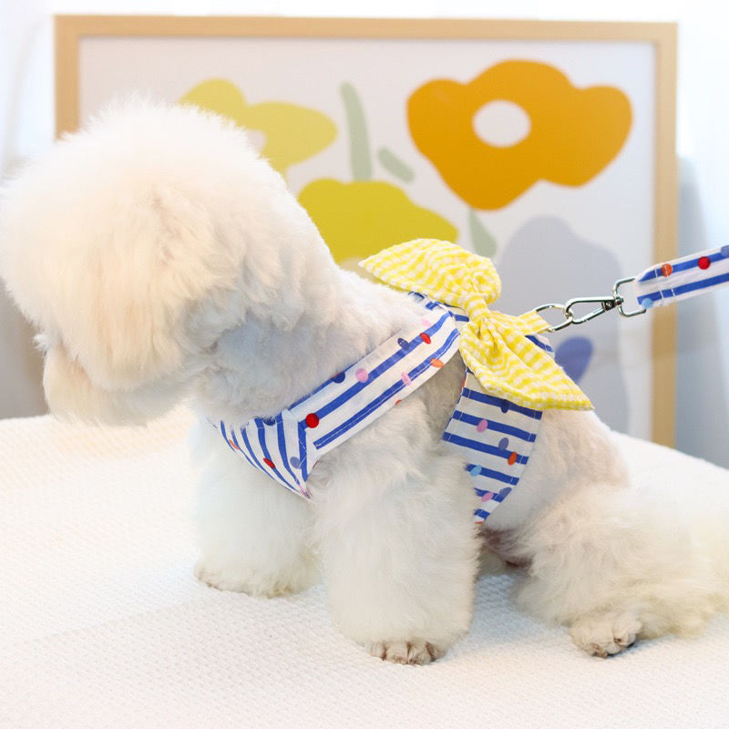 ペットの胸の牽引紐の犬の背もたれの蝶結びの胸のバックの猫の日韓の小型犬のペットの服装 メガ割ワンピースパンツトートバッグ