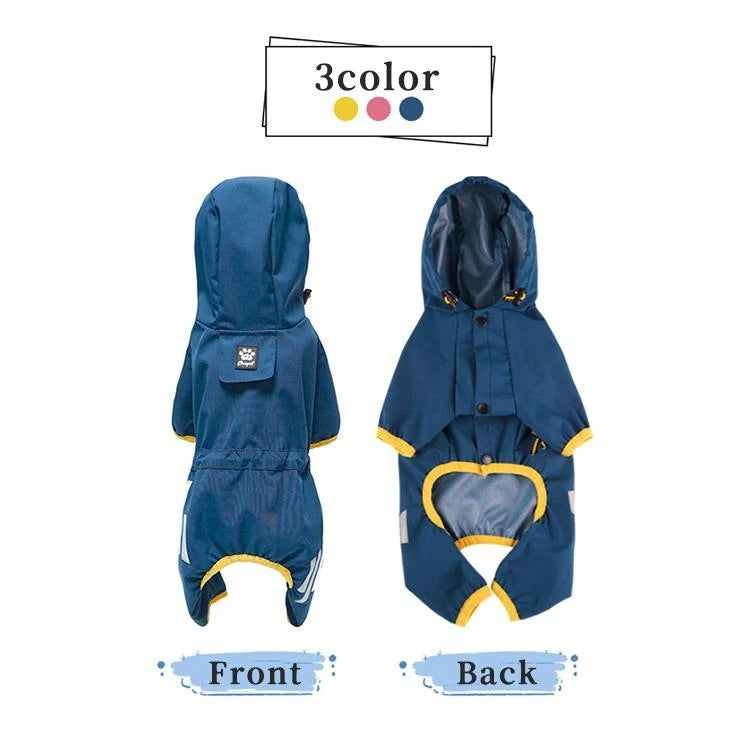 犬用 レインコート レインパーカー 犬 四季通用 帽子付き ペット服 ドッグウェア 可愛い 通気 軽量 ペット用品 着脱簡単 4本足 雨具 小型犬 中型犬 おしゃれ
