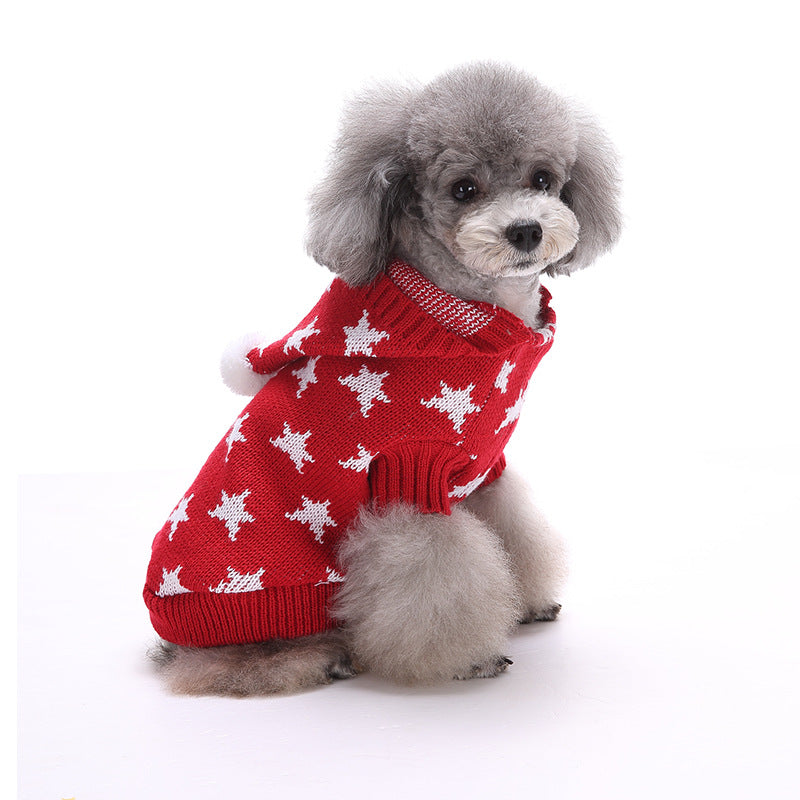 2023年新作入荷 ペット服 犬 服 Tシャツ ドッグウェア犬服クリスマス衣雪花セーターハロウィンペット服セーターヘラジカ衣犬セーター