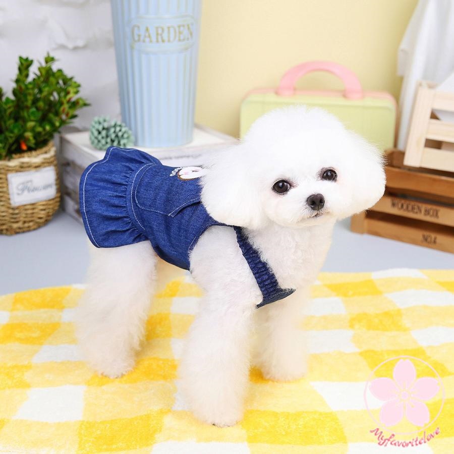 人気沸騰新柄追加 ペット 服 安い 犬 春 夏 秋 冬 デニム ワンピース タンクトップ キャミソール かわいい 可愛い 猫 ドッグウェア