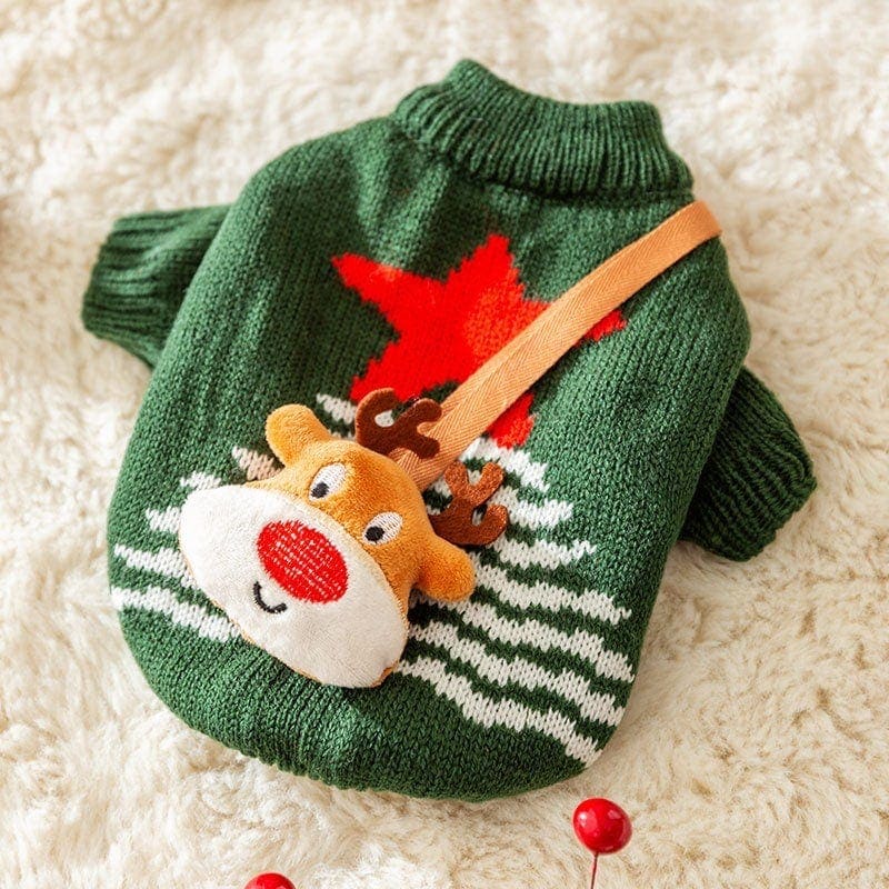 猫クリスマスお祭り秋冬ヘラジカクロスボディニットジャンパー犬暖かいハロウィンペット服