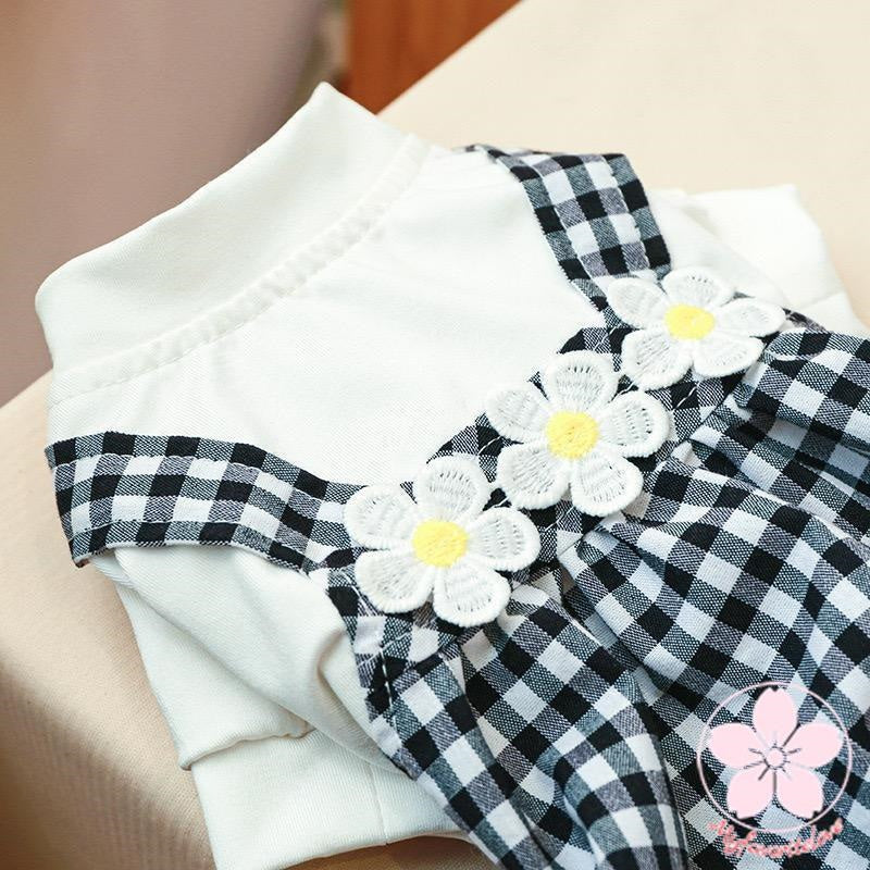 万能流行感 ペット 服 安い 犬 春 夏 秋 冬 ギンガム チェック サロペット かわいい 可愛い ハイブランド 猫 ドッグウェア