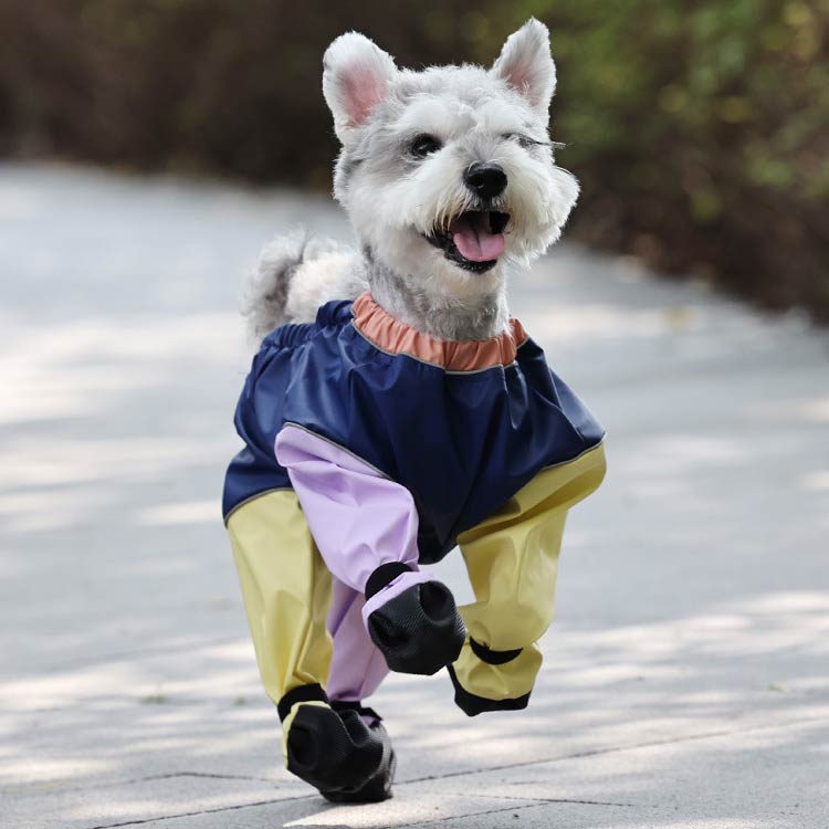 限定販売サスペンダー付き防水犬用ブーツ 防水 犬用シューズ 犬服 滑り止め 犬用レッグカバー 調節可能 サスペンダー付き 犬用レッグカバー レインパンツ 脱げない 屋外四本足パンツ 犬 肉球保護 汚れ
