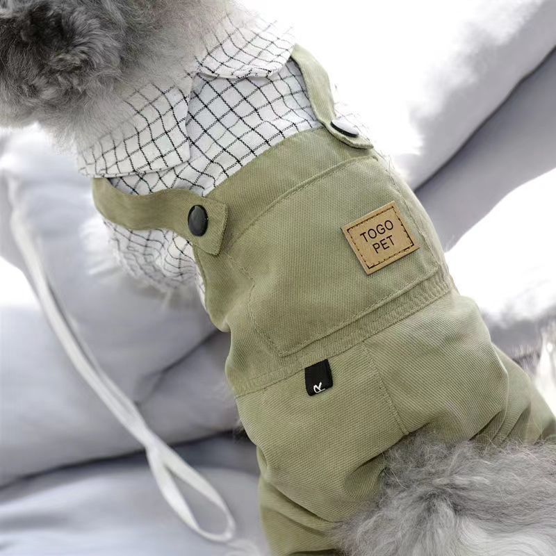 小型犬の服 春夏用 ビブパンツ タイド テディ ビションフリーゼ ポメラニアン 小型犬・中型犬 ペット猫四足歩行コート 犬 服 犬の服 犬 洋服 犬の服夏 犬洋服