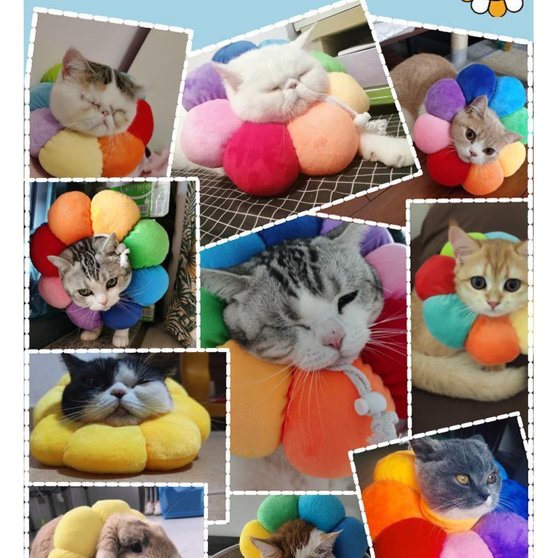 エリザベスカラー ソフトタイプ 猫用 猫用品 猫グッズ 犬用 犬用品 犬グッズ ペット用品 エリザベス ドーナツ 花 布製 クッション かわいい