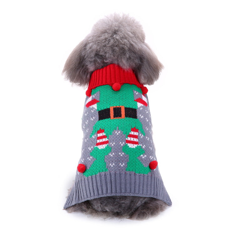 2023年新作入荷 ペット服 犬 服 Tシャツ ドッグウェアペットの服セーターハイネック犬の服セータークリスマス雪花の犬のセーター秋冬