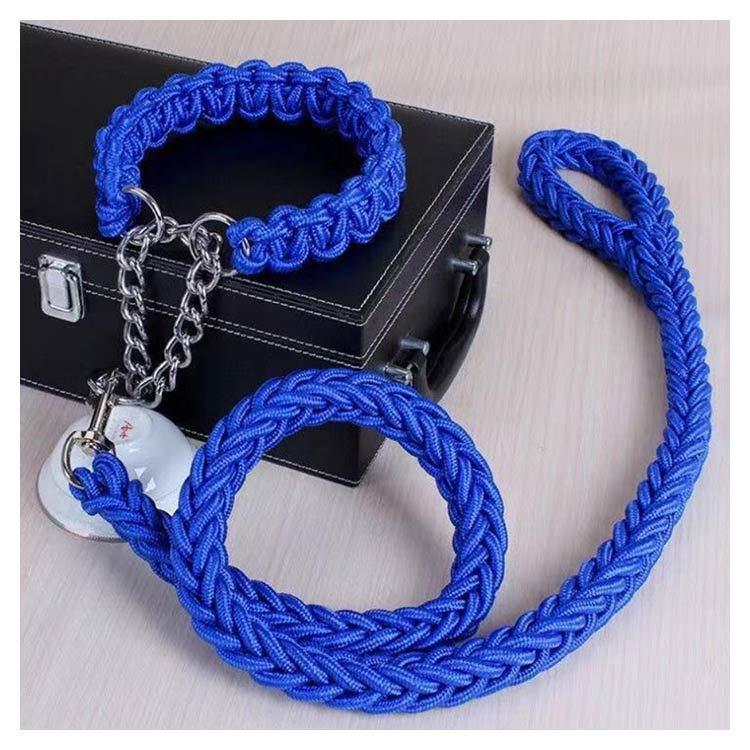 首輪付きリードセット セット ハーフチョーク 全11色×4サイズ XL + しつけ ペット 首輪 犬 中型犬 大型犬 パラコード S M L リード