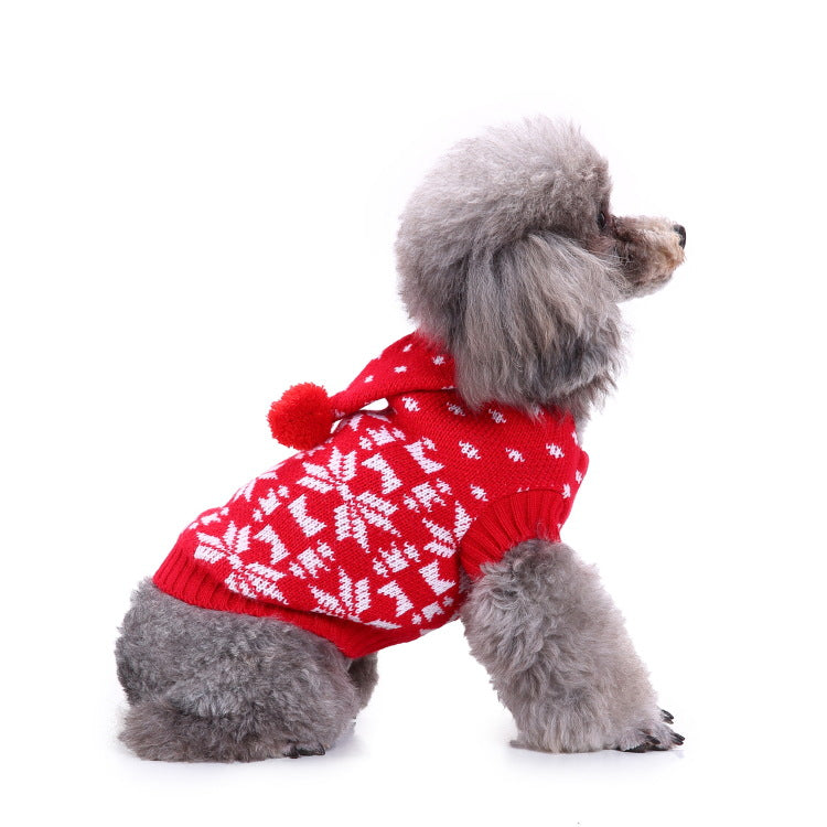 2023年新作入荷 ペット服 犬 服 Tシャツ ドッグウェアペットの服セーターハイネック犬の服セータークリスマス雪花の犬のセーター秋冬
