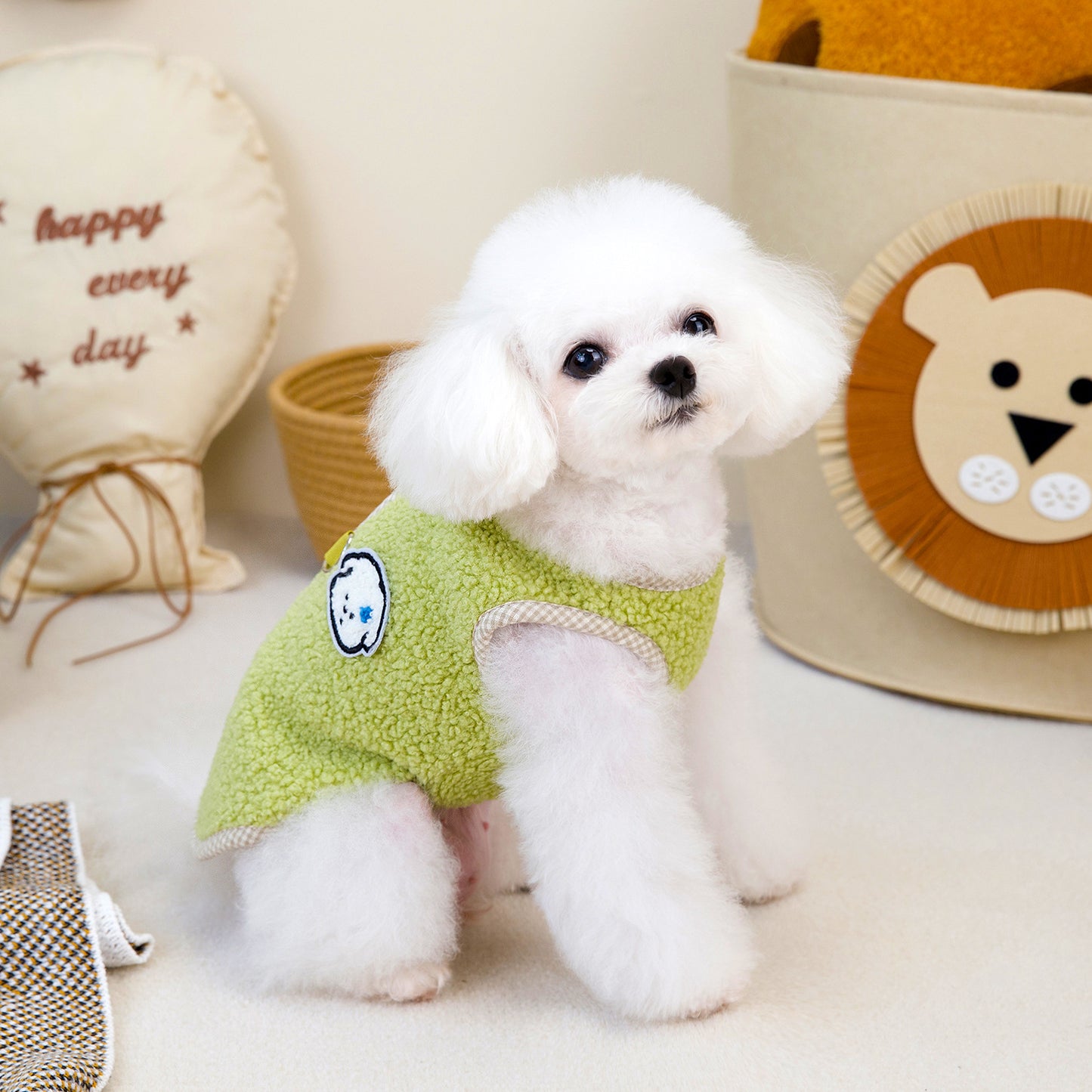 人気犬服ペット服猫秋冬新作テディビション背中開きペレットラムズウールベスト