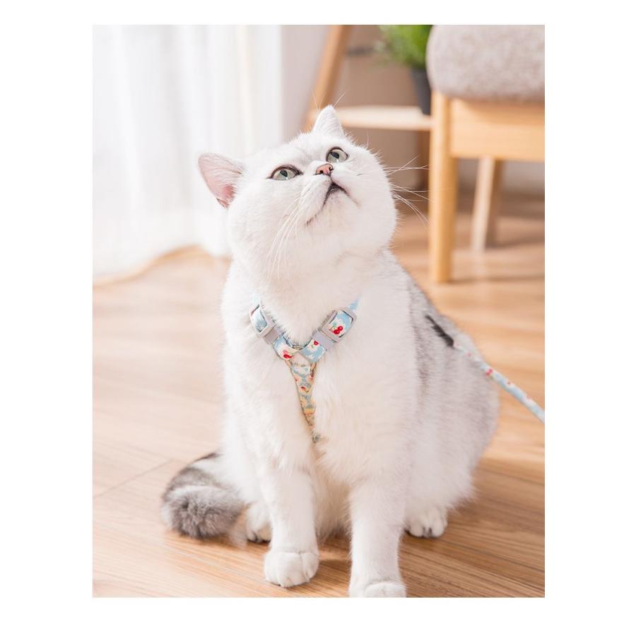 新商品プロモーション,数量限定 春夏しゃれペット猫ハーネスリードセット猫用一体型散歩ハーネスリードねこ用ネコ用 かわいい ナスカン上質ソフト素材猫用品 ペットグッズ 出かけ用品春夏しゃれペット猫ハ