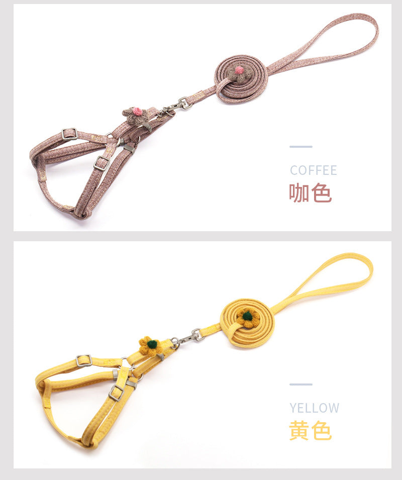 2点セット 猫用 おしゃれ ペット用品 胴輪 犬用 ネコ用ハーネス ハーネスリードセット ペットハーネス 簡単装着 お散歩 リード 中型犬 シンプル 犬 小型犬 リーシュ お出かけ 軽量 ハーネス 犬