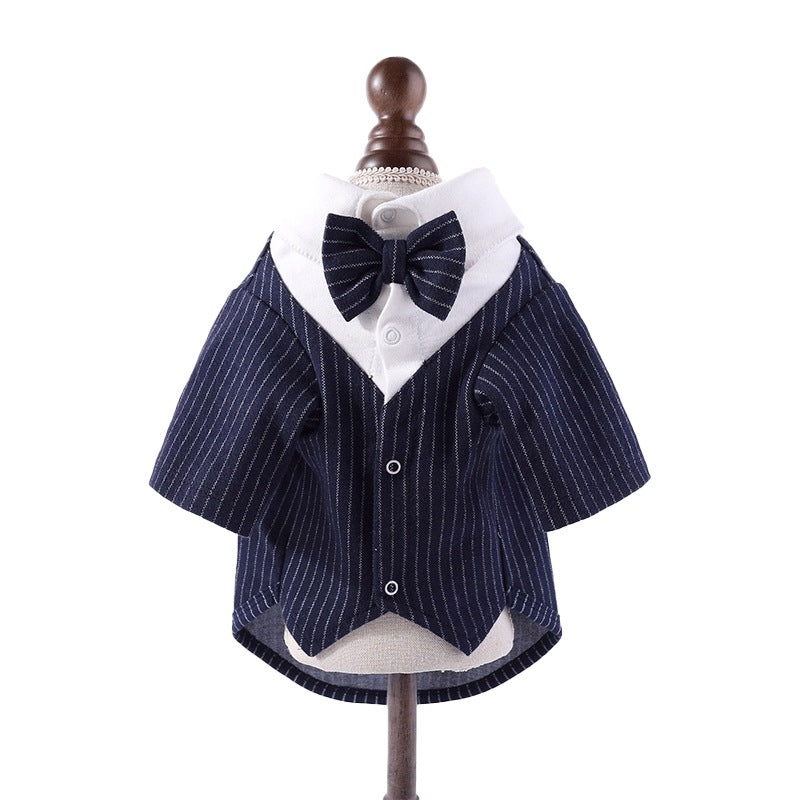【輸送費無料】結婚式に出席するペットの猫の服夏のハンサムな犬BichonPuppet猫の薄いスーツテディスーツのド