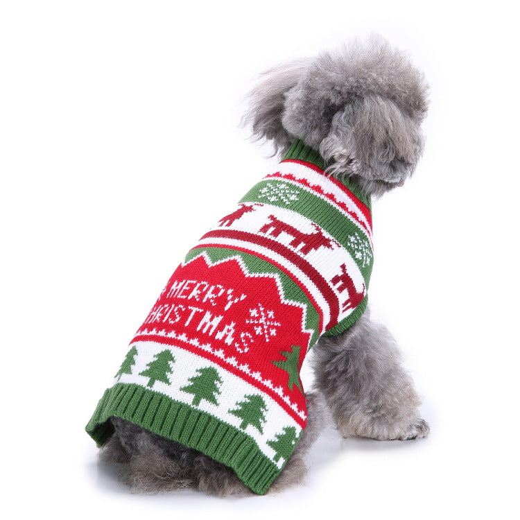 2023年新作入荷 ペット服 犬 服 Tシャツ ドッグウェアペットの服セーターハイネック犬の服セータークリスマス雪花の犬のセーター秋冬