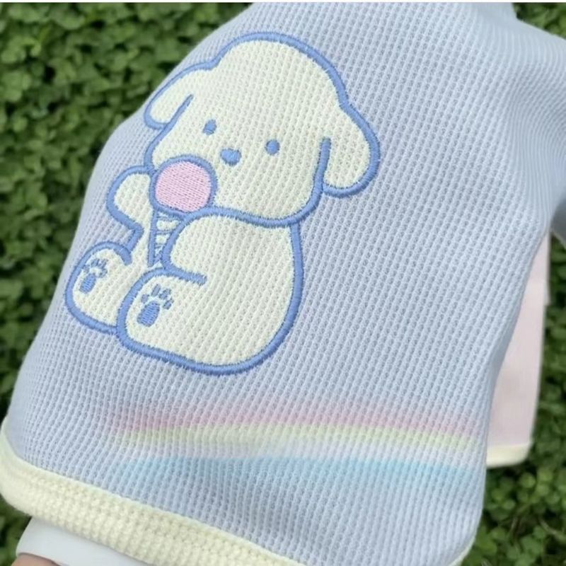 ペット服 猫 犬服 刺繍 ワッフル 春 秋 夏 ボトム ファイター プードル ビションフリーゼ犬 服 犬 犬の服 犬 洋服 犬の服夏 犬洋服