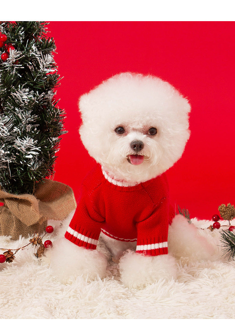 秋と冬犬エルククリスマスお祝いセーター小型および中型犬猫ペット服新年服 ペット服