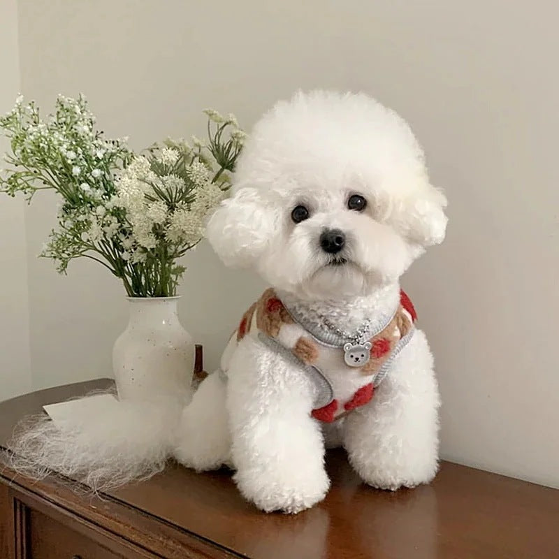 ペット服 犬の服 犬猫服 ベスト テディビーベア ヨークシャー 小中型犬 服 快適 ペット用品 犬用品 散歩 防寒 秋冬服