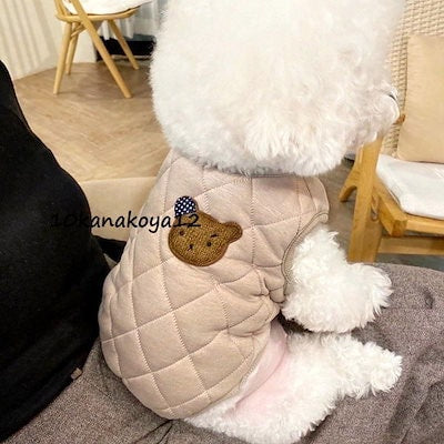 犬 服 ジャケット コート クマ 犬の服 オシャレ 防寒 キルティング ダウン風ジャケット 冬 防寒 冬服 冬物