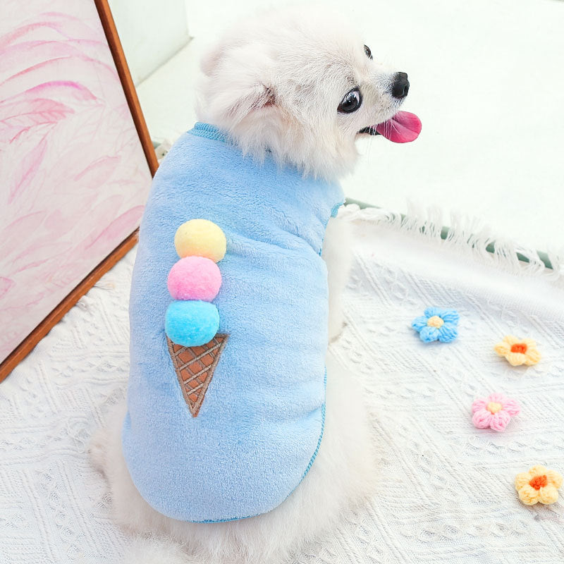 メガ割犬猫ミルク犬タンクトップ服ペット小中型犬テディビー熊アイスクリームイチゴ用品装飾