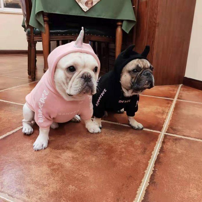 犬 服 デビル ハロウィン コスプレ フレブル服 裏起毛パーカー フレンチブルドッグ ペットウェア