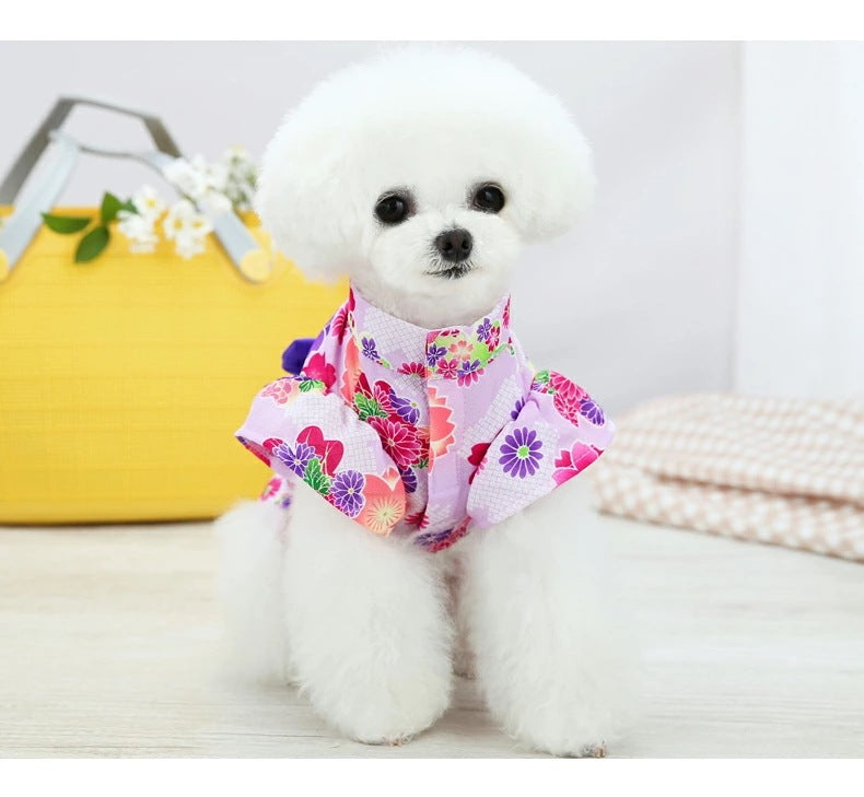 高い人気 ドッグウェア 犬服 スカート ドレス 可愛い ペット服 ワンピース 夏 ペットウェア ボア 蝶結び 袖なし 小型犬 中型犬 ファッション 和風 犬洋服 着物ドッグウェア 犬服ドッグウェア