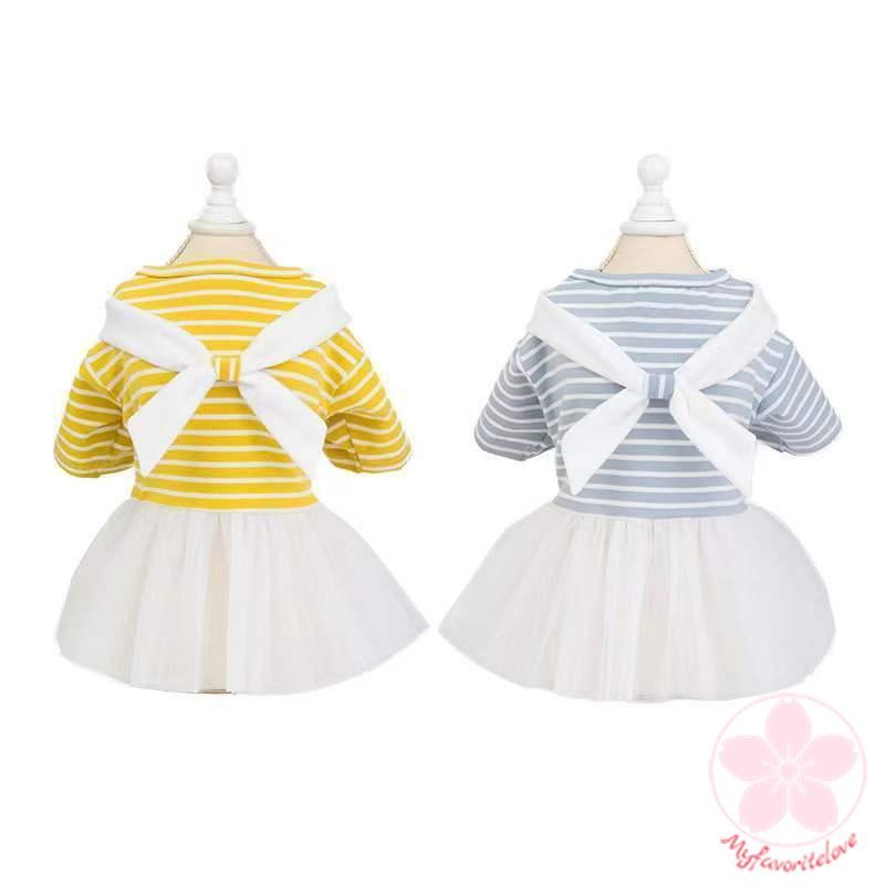 新品 大人気 ペット 服 安い 犬 春 夏 秋 ボーダー ワンピース フリル かわいい 可愛い ハイブランド 猫 ドッグウェア