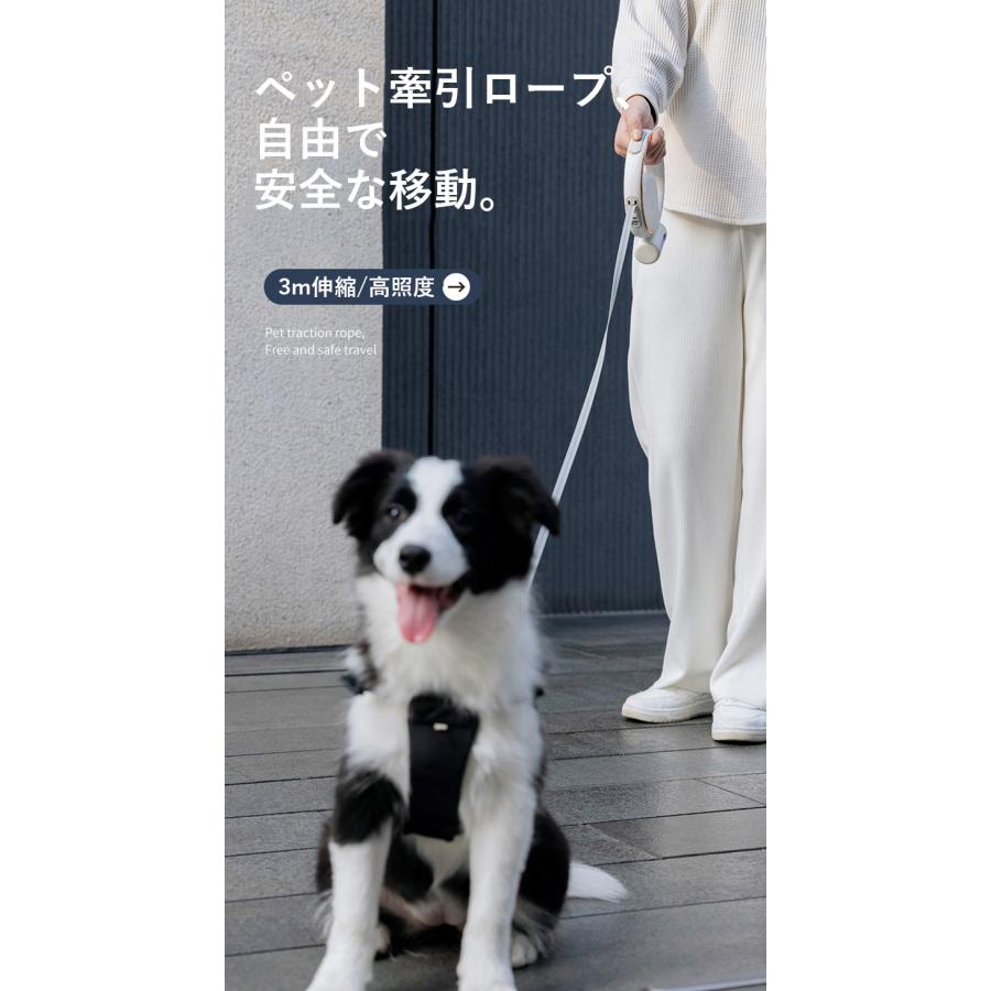 3日以内に出荷 2025新品 3m LEDライト USB充電 フレキシリード 小型犬用 中型犬用 テープ/コード 耐久性 頑丈 安全 伸縮リード フレキシ ペット用品 犬用品3m LEDライト